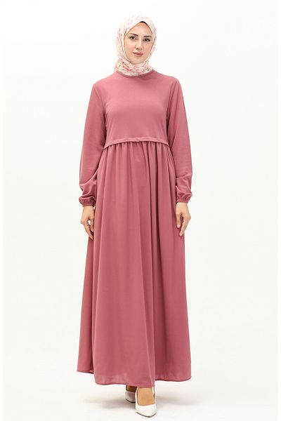 sefamerve Φόρεμα Dusty Rose Gathered - 0666-01