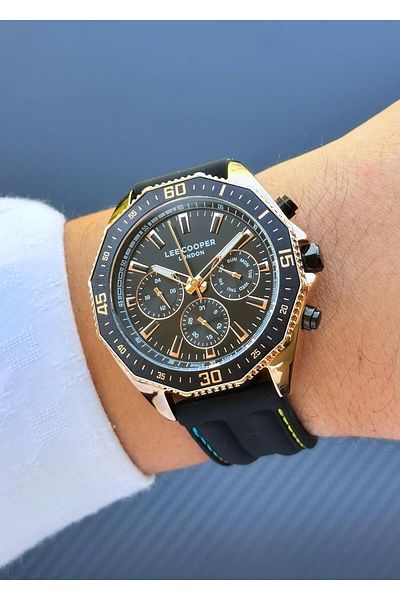 Lee Cooper Black Silicone Band Men's Wristwatch