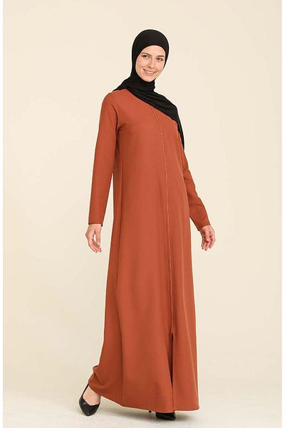 sefamerve Brown Crepe Ferace - Φερμουάρ, Μοντέλο 3317-03