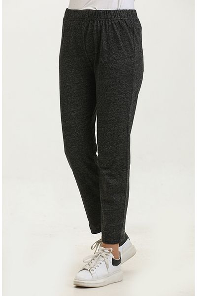 sefamerve Black Seasonal Trousers - Pocket and Elastic Waist 8694-01
