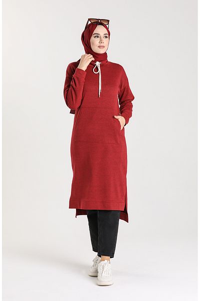 sefamerve Tunica Rosie Claret 3234-11 - Cu fante pe laterale si buzunare