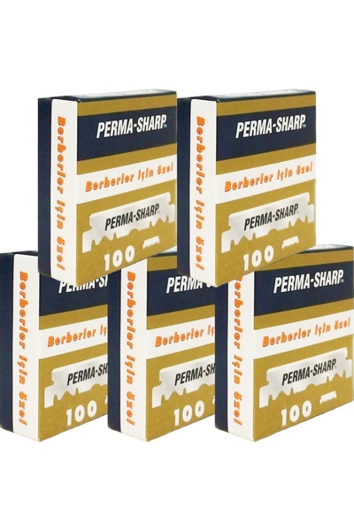 Permasharp Perma Sharp Berber Jileti 5x100'lü Paket Yarım Tıraş Bıçağı, Ustur...