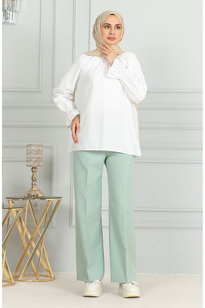sefamerve Wide Leg Trousers 1149-08 Water Green