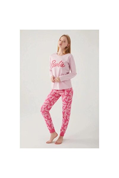 Pierre Cardin Barbie 1766 Kadın Yuvarlak Yaka Uzun Kol Pijama Takım