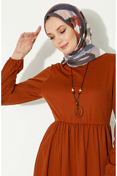 sefamerve Tan Necklace Tunic and Trousers Set - 0583-10