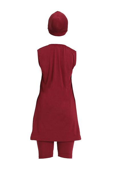 sefamerve Claret Red Hijab Swimsuit - 21800-04 Μοντέλο