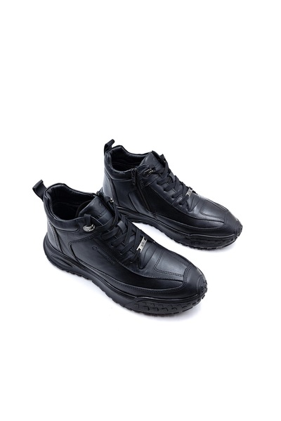 Hammer Jack Ανδρικές μαύρες μπότες Gustava από γνήσιο δέρμα