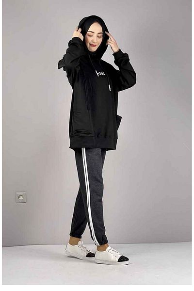 sefamerve Φούτερ με ρίγες 1073-02 Anthracite