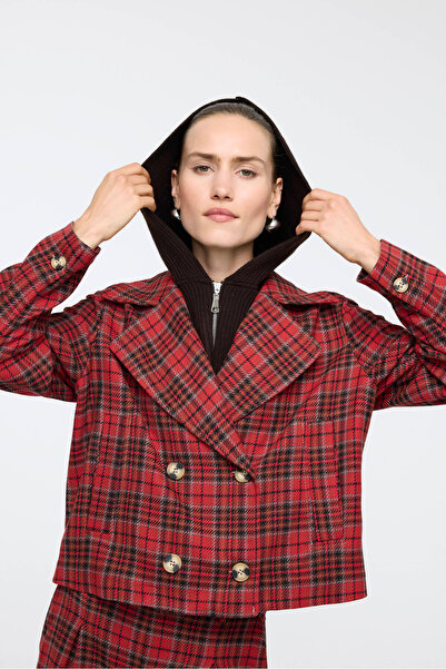 Berr-ın Triko İçli Kısa Kaban Kirmizi