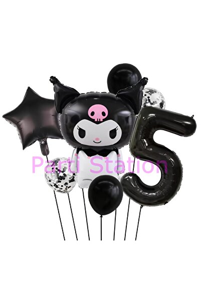 Parti Station Sanrio Black Kuromi 5 Yaş Balon Set Anime Kawaii Kuromi Konsept...