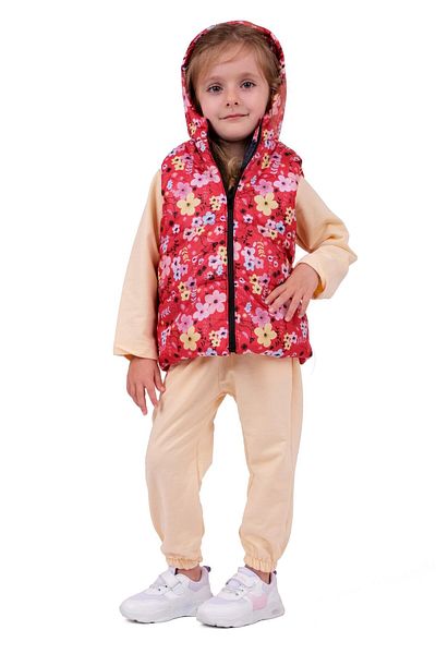 TRENDİMİZBİR Baby Girl Floral Patterned 3-Piece Set - Yellow