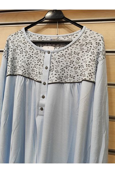 Nena SET PIJAMA FEMEI CU MÂNECĂ LUNGĂ 100% BUMBAC MĂRI EXTRA MARE