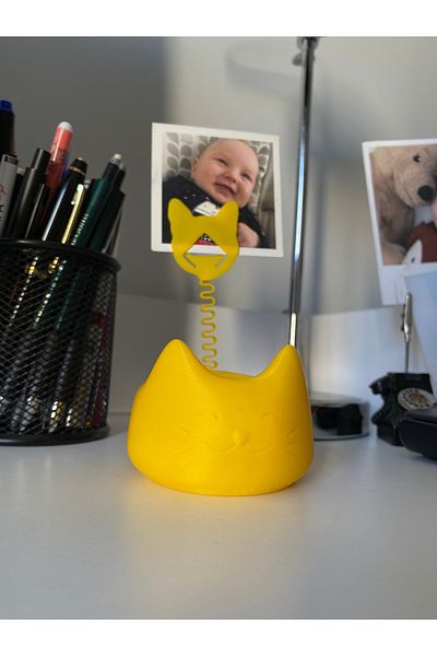 Root Made Cat Shaped Paper Clip Note Holder Photo Holder Desktop Organizer