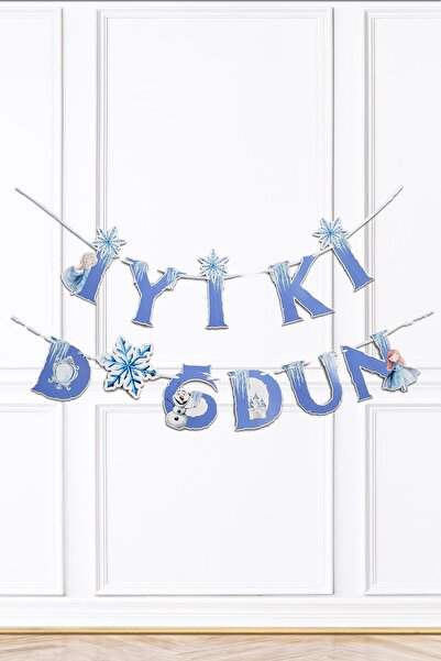 PEKSHOP Elsa Konsept Frozen Karlar Ülkesi Tema İyi Ki Doğdun Banner Elsa Temalı Doğum Günü Süsleri