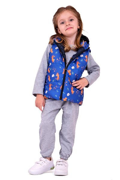 TRENDİMİZBİR Costum cu glugă pentru fete Tiger - Albastru