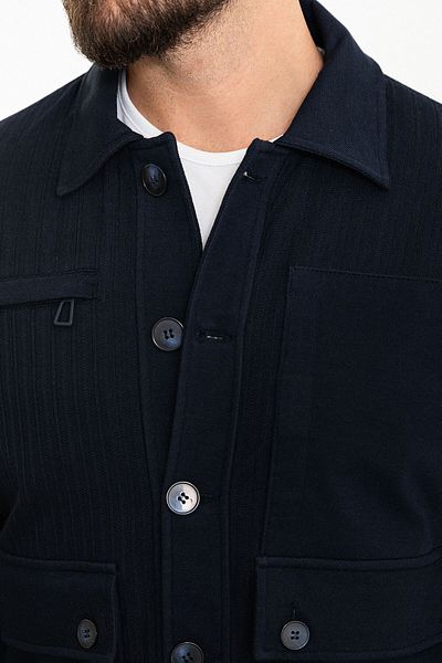 Mcr Striped Slim Fit Men's Coat Trousers Suit Navy Blue - 17150.24Y