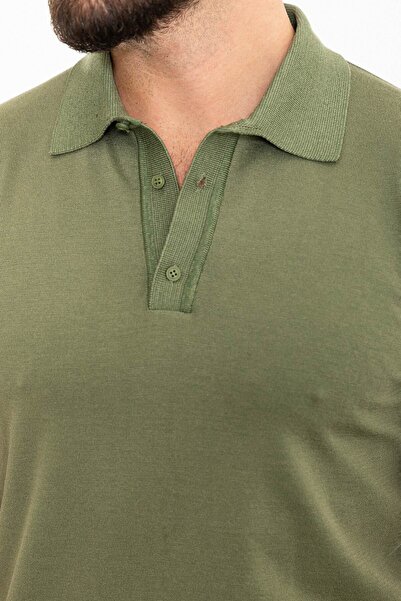 Mcr Прямий Slim Fit Поло з коміром Чоловічий трикотажний футболка Хакі - 11488.24Y