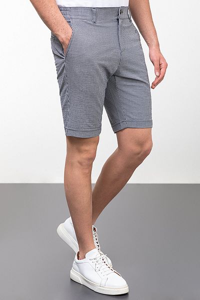 Mcr Pánské kraťasy Super Slim Fit se vzorem v námořnické modré barvě