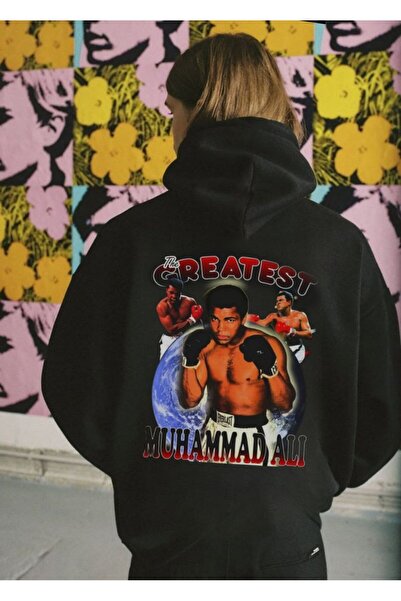 MAYDAY CULTURE Hanorac negru Muhammad Ali - ușor, cu glugă, trei fire /produs...