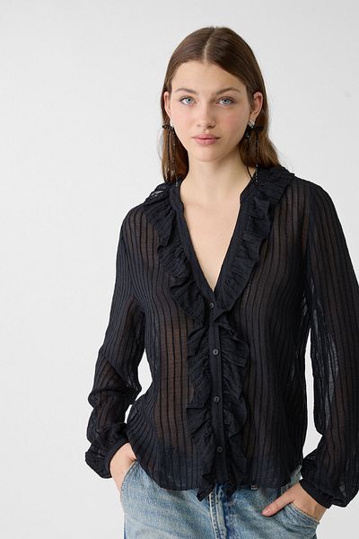 Stradivarius Flowing Ruffled Blouse