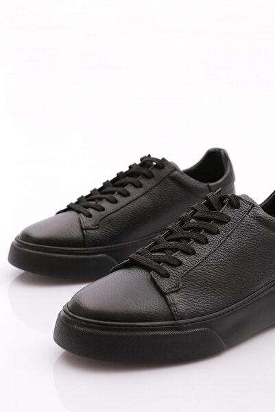 DGN Toby Hakiki Deri Sneaker Ayakkabı Siyah Siyah 30251235