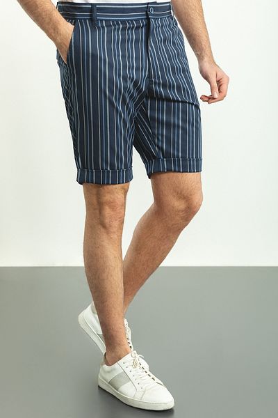 Mcr Striped Super Slim Fit Men's Shorts Navy-Blue - 18100.23Y