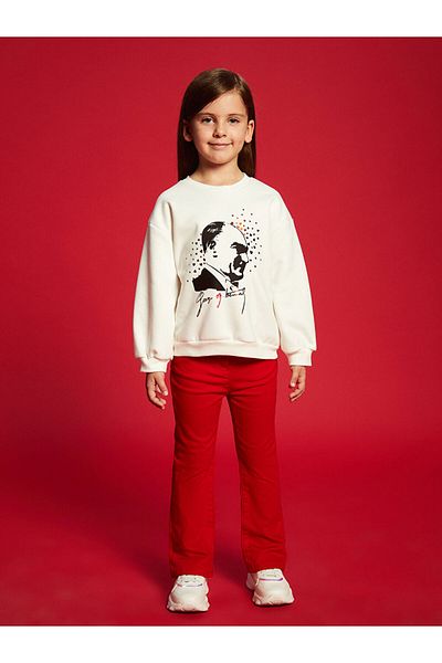 LC Waikiki Lcw Kids Red Basic Girl's Pants with Elastic Waist