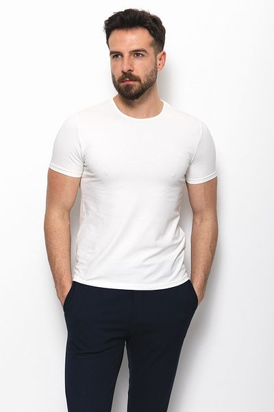 Mcr Plain Super Slim Fit Crew Neck Basic Men's T-Shirt Ecru - 36362.17Y