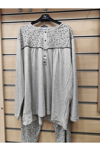 Nena Long Sleeve 100% Cotton Extra Large Size Women's Pajamas Set