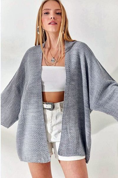LOS FECHKA Cardigan de sezon, cu decolteu în V, cu mâneci largi, tricotaje de sezon