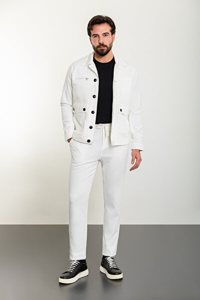 Mcr Смугасті Slim Fit чоловічі штани-костюм Екрю - 17150.24Y