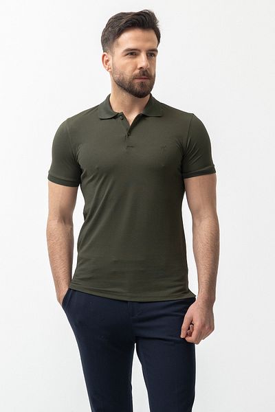 Mcr Plain Slim Fit Polo Neck Basic Men's T-Shirt Khaki - 36645.21Y