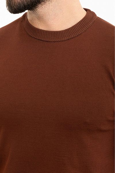 Mcr Plain Slim Fit Crew Neck Men's Knitwear T-Shirt Tile - 11476.24Y