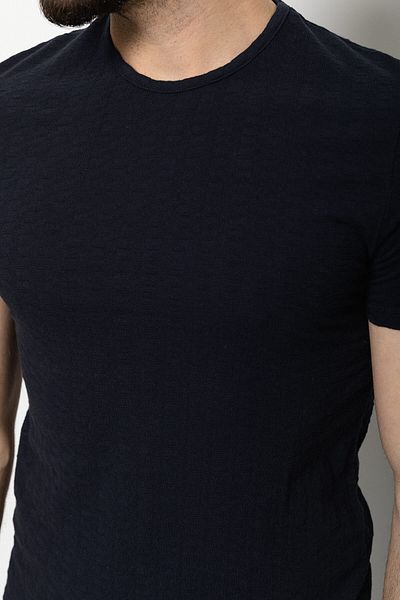 Mcr Patterned Navy Blue Slim Fit Crew Neck Men's T-shirt