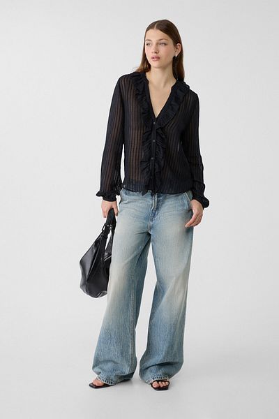 Stradivarius Flowing Ruffled Blouse