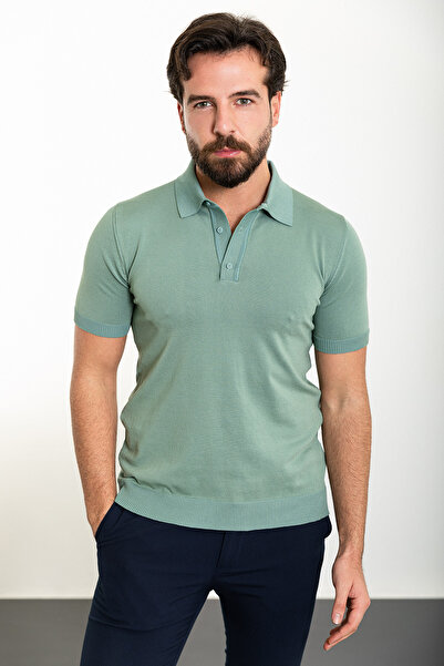 Mcr Прямий Slim Fit Поло з коміром Чоловічий трикотажний футболка Çağla - 11488.24Y