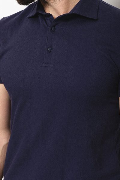 Mcr Patterned Slim Fit Polo Neck Men's T-Shirt Navy Blue - 36714.22Y
