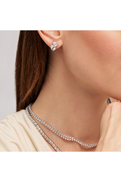 Merano Design Beyaz Damla Taşlı Küpe