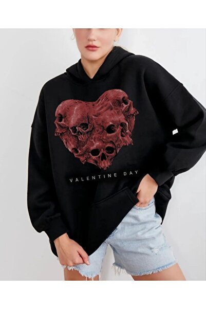 MAYDAY CULTURE Μαύρο φούτερ Lover ελαφρύ, χαλαρό, με κουκούλα με τρεις κλωστέ...