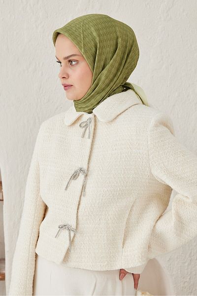 Modakaşmir Linear Circle Mk Cotton Scarf