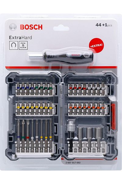 Bosch Professional, Screwdriver Bit Set, 44 Pc Bits With Holder Heavyduty |2607017692