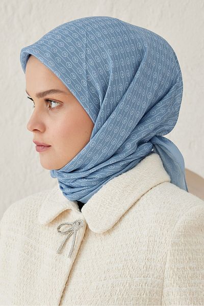 Modakaşmir Linear Circle Mk Cotton Scarf