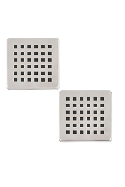 DESIPHON 2 Adet Paslanmaz Çelik Kare Delikli Banyo Yer Süzgeç Izgarası Üst Kapak 10X10 Süzgeç  Uyumlu
