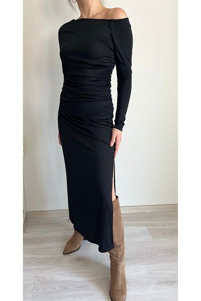 VOL Long Slit High Waist Skirt