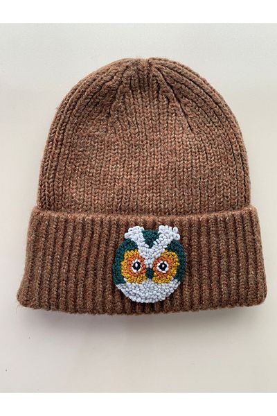 byebruketenci New Year's Gift - Brown Owl Beret Punch Hat