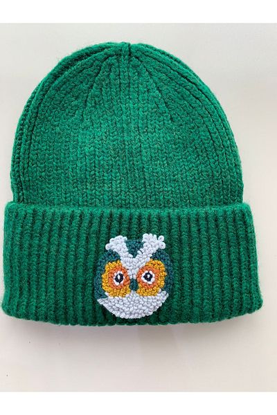 byebruketenci Green Owl Beret Punch Hat Christmas Gift