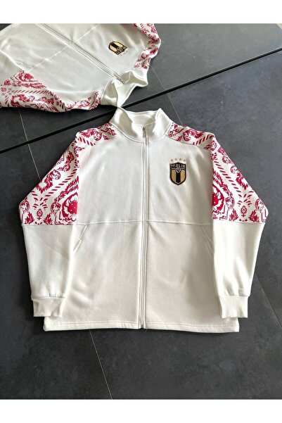 bergibo Італія Oversize Кардиган на блискавці 100% бавовна - 3 нитки Шардон Калітелі Унісекс Спортивний кардиган