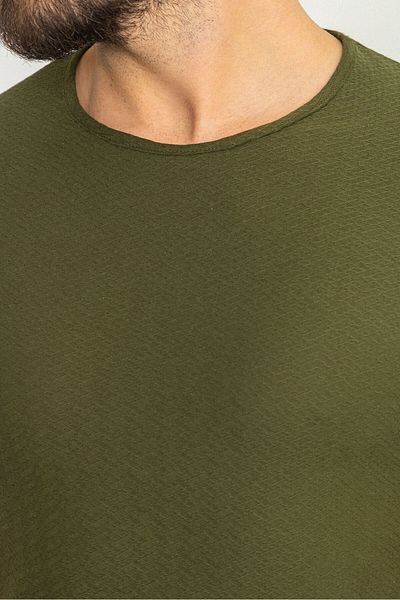 Mcr Patterned Slim Fit Crew Neck Men's T-Shirt Khaki - 36785.23Y