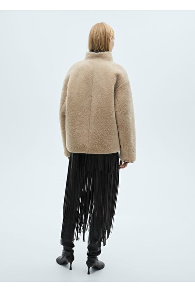 MANGO Woman Kısa Kürk Görünümlü Palto