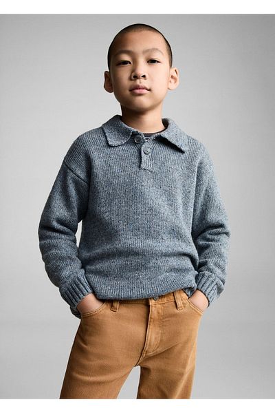 MANGO Kids Βαμβακερό παντελόνι ίσιας κοπής